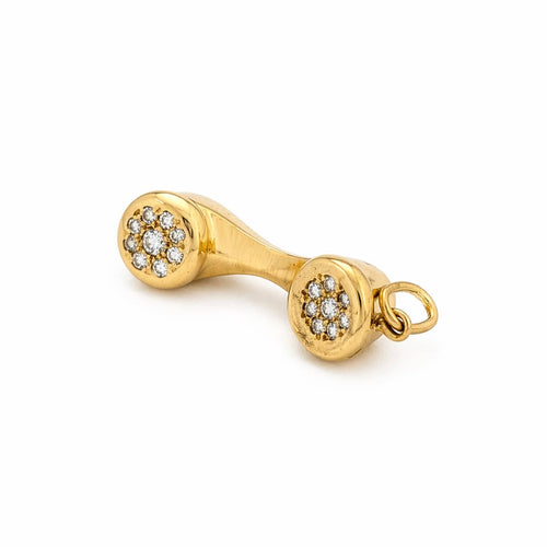 Pendentif Pendentif combiné téléphonique en or jaune et diamants 58 Facettes 36393
