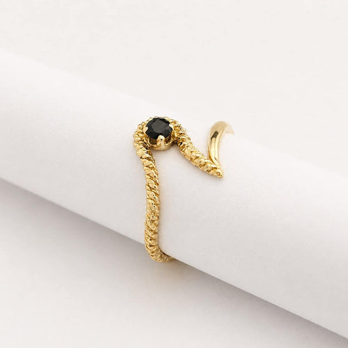 Bague 53 Bague vague en or jaune et saphir 58 Facettes 36633
