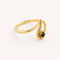 Bague 53 Bague vague asymétrique en or jaune 18 carats et saphir 58 Facettes 36633