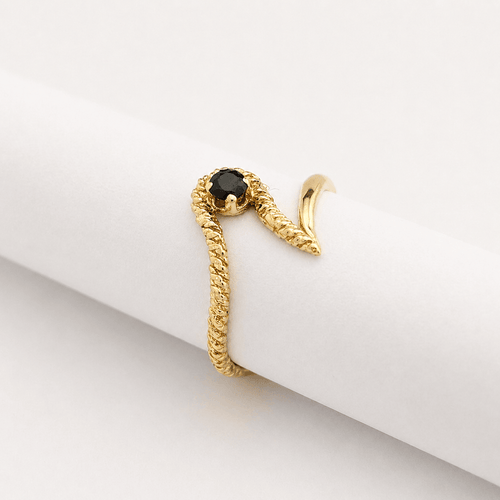 Bague 53 Bague vague asymétrique en or jaune 18 carats et saphir 58 Facettes 36633