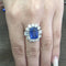 Bague 54 Bague - Or blanc 18 ct avec saphir et diamants 58 Facettes AN ZAF CEY