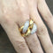 Bague 54 Bague à mailles souples en or blanc et jaune 18 ct et diamants 58 Facettes 300/26 D 139/26