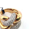 Bague 54 Bague à mailles souples en or blanc et jaune 18 ct et diamants 58 Facettes 300/26 D 139/26
