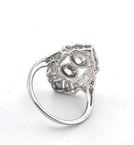 Bague 53 Bague en or blanc 18 ct avec diamants taille Old Mine 58 Facettes 102/26 D 110/26