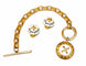 Boucles d'oreilles Karl Lagerfeld - Parure bracelet et boucles d’oreilles dorés et émail blanc 58 Facettes 260051