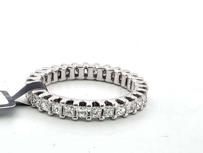 Bague 57 Bague alliance éternité en or blanc 18 ct avec diamants 58 Facettes 294/26 O