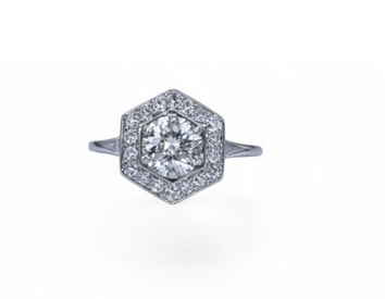 Bague 54 Bague Art déco - Bague en platine et diamants taille ancienne 58 Facettes ba