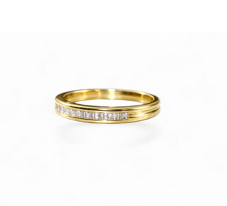 Bague 52 Alliance Signature - Bague en or jaune 18 carats et diamants 58 Facettes bague lu