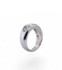 Bague 51 Bague en or blanc 18 carats avec diamants 58 Facettes bc