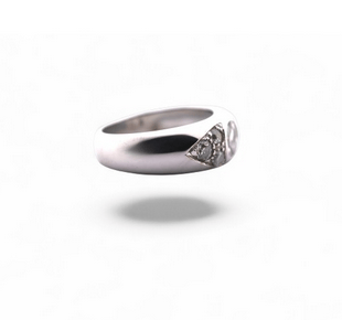 Bague 51 Bague en or blanc 18 carats avec diamants 58 Facettes bc