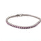 Bracelet Bracelet tennis en platine avec saphirs roses 58 Facettes BR/001
