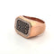 Bague 55 Bague en or rose 18 kt avec diamants noirs et blancs 58 Facettes AN/001