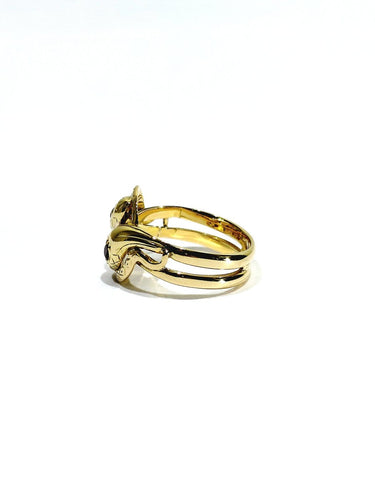 Bague 55.5 Bague serpent en or jaune 18 carats et rubis 58 Facettes id: 1754982