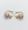 Boucles d'oreilles Dormeuses anciennes en or 18k et platine, diamants taille rose 58 Facettes A07093
