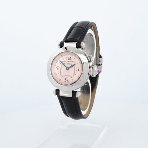 Montre Cartier Pasha - Montre SM cadran arabes roses en acier 58 Facettes 509