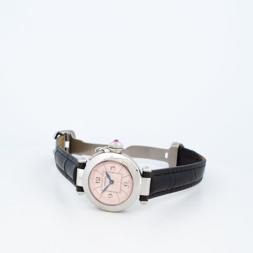 Montre Cartier Pasha - Montre SM cadran arabes roses en acier 58 Facettes 509