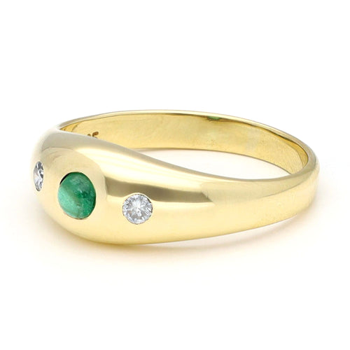 Bague 50 Bague gypsy vintage en or jaune 14k, émeraude et diamants 58 Facettes DB411A36F3824719900673CE02680B0B