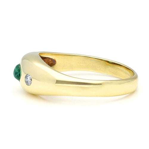 Bague 50 Bague gypsy vintage en or jaune 14k, émeraude et diamants 58 Facettes DB411A36F3824719900673CE02680B0B