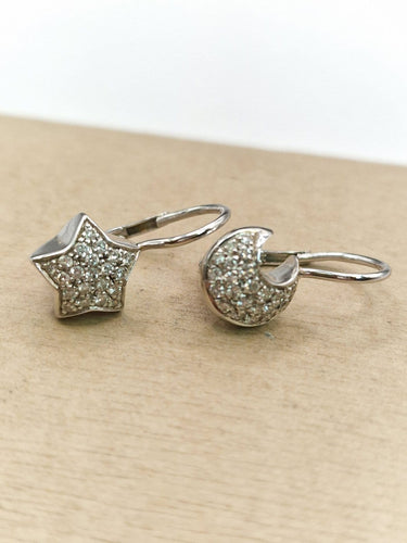 Boucles d'oreilles Pasquale Bruni Star Moon - Boucles d’oreilles en or blanc 18 ct et diamants 58 Facettes CV-047