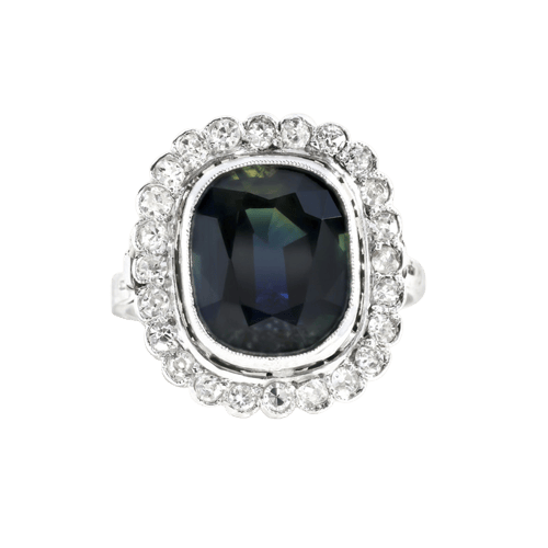 Bague 50 Bague entourage en or blanc avec saphir et diamants 58 Facettes OC-61100179