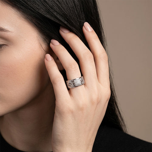Bague 54 Carrera y Carrera - Bague en or blanc et diamants 58 Facettes 61E00466