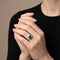 Bague 49 Bague or blanc émeraude et diamants 58 Facettes OC-61300094