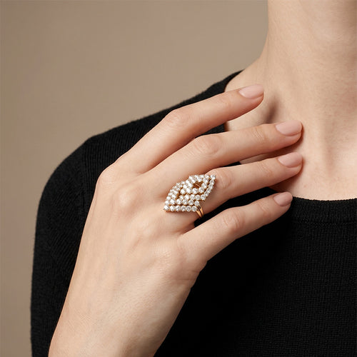 Bague 53 Bague en or jaune et diamants 58 Facettes OC-61E00527