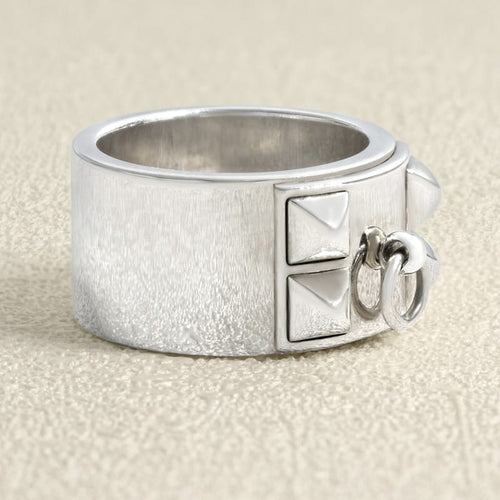 Bague 55 Bague Hermès Collier de Chien Argent 58 Facettes 61J00140