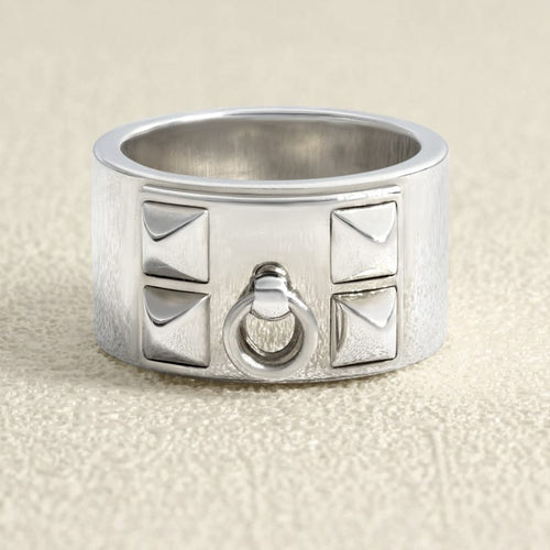 Bague 55 Bague Hermès Collier de Chien Argent 58 Facettes 61J00140