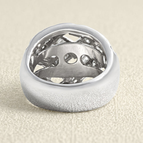 Bague 58 Croisillon - Bague en or blanc et diamants 58 Facettes 61E00458