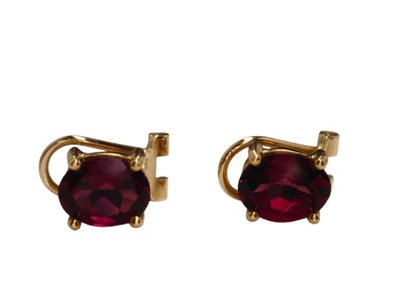 Boucles d'oreilles Boucles d'oreilles en or 18K avec grenats 58 Facettes E02