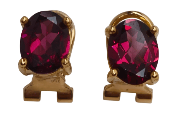 Boucles d'oreilles Boucles d'oreilles en or 18K avec grenats 58 Facettes E02
