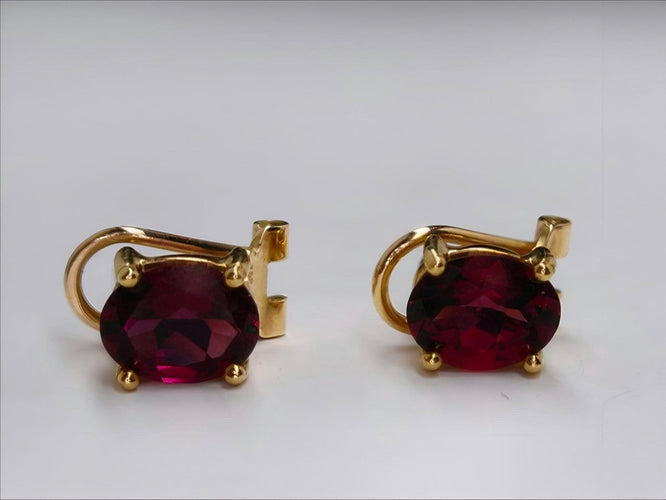 Boucles d'oreilles Boucles d'oreilles en or 18K avec grenats 58 Facettes E02
