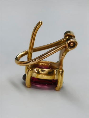 Boucles d'oreilles Boucles d'oreilles en or 18K avec grenats 58 Facettes E02