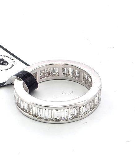 Bague 51 Bague éternité en or blanc avec diamants baguette 58 Facettes 294/26 N