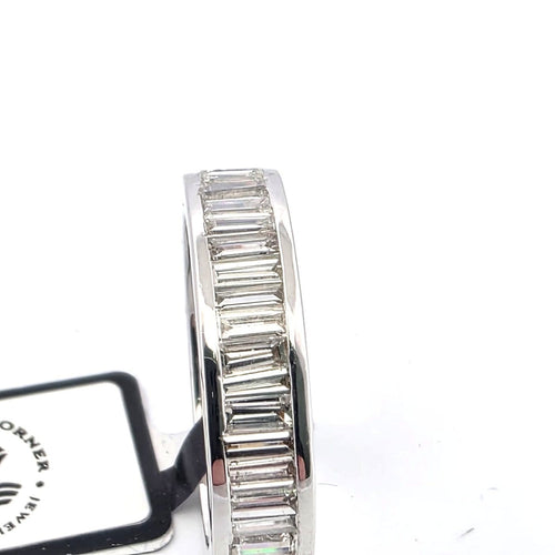 Bague 51 Bague éternité en or blanc avec diamants baguette 58 Facettes 294/26 N