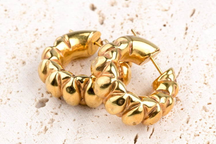 Boucles d'oreilles Chimento - Boucles d’oreilles demi-créoles godronnées en or jaune 18K 58 Facettes CRLCHIMCC1496-107