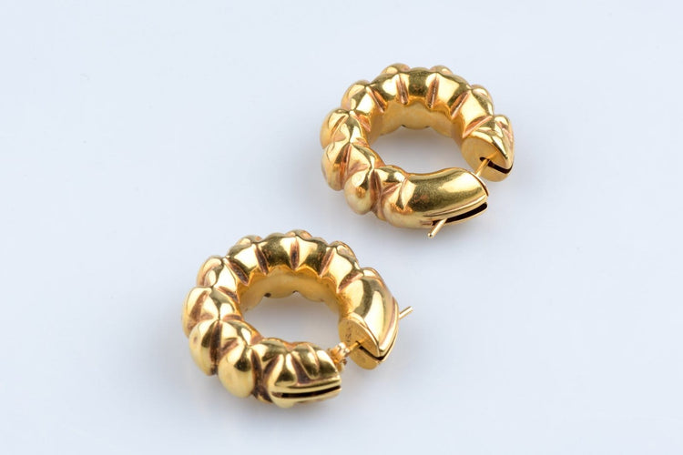 Boucles d'oreilles Chimento - Boucles d’oreilles demi-créoles godronnées en or jaune 18K 58 Facettes CRLCHIMCC1496-107