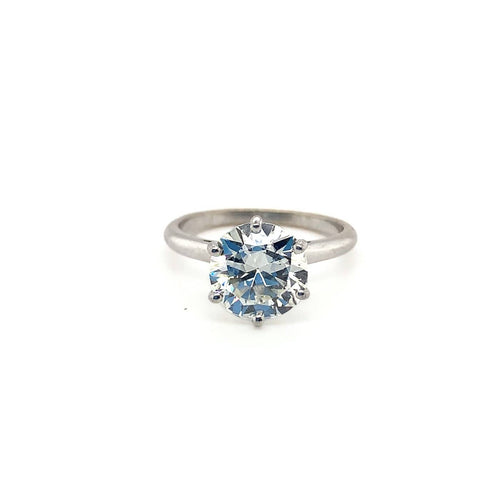 Bague 51 Bague solitaire diamant taille ancienne 2,8 ct en or blanc et platine 58 Facettes 7870