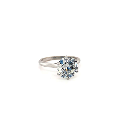 Bague 51 Bague solitaire diamant taille ancienne 2,8 ct en or blanc et platine 58 Facettes 7870