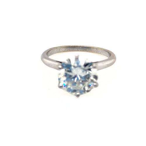Bague 51 Bague solitaire diamant taille ancienne 2,8 ct en or blanc et platine 58 Facettes 7870