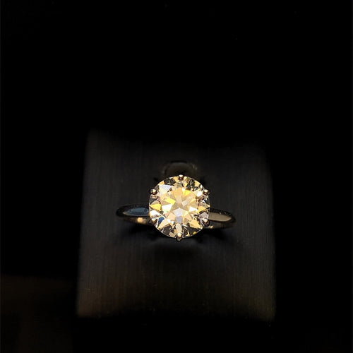 Bague 51 Bague solitaire diamant taille ancienne 2,8 ct en or blanc et platine 58 Facettes 7870