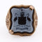 Bague 62 Bague chevalière ancienne - Or jaune 18 ct et sardoine gravée armoiries 58 Facettes AN640 '(04429)