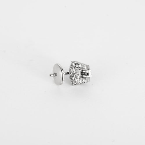 Boucles d'oreilles Paire de Petites Boucles d'oreilles en or gris et diamants style Art Déco 58 Facettes 260272
