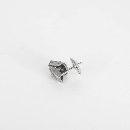 Boucles d'oreilles Paire de Petites Boucles d'oreilles en or gris et diamants style Art Déco 58 Facettes 260272