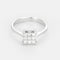 Bague 51 Bague moderniste en or gris et petits diamants princesse 58 Facettes 260274