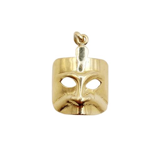Pendentif Pendentif vintage masque de carnaval en or jaune 18k 58 Facettes A06975