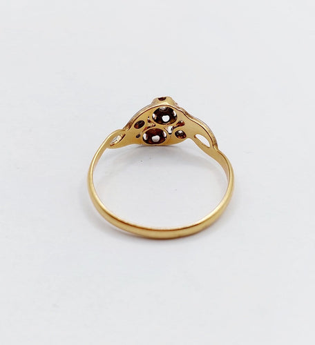 Bague 55 Bague toi et moi Art nouveau en or 18k et platine, perle et diamants 58 Facettes A07002