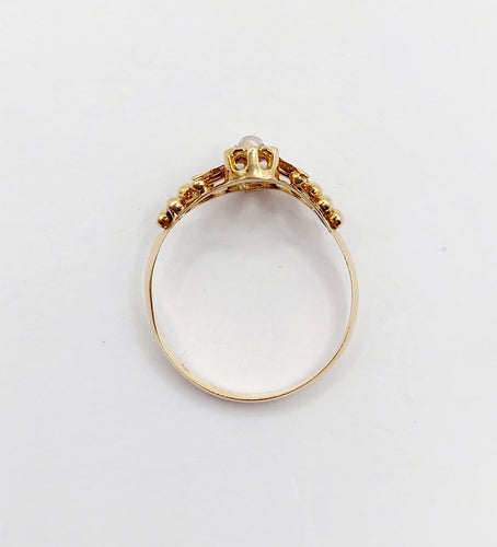 Bague 52 Bague toi et moi Art nouveau en or 18k et perles 58 Facettes A07003