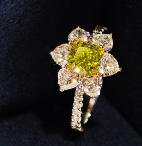 Bague 48 Graff - Bague en or 750 avec diamant de couleur 0,77 ct 58 Facettes Jnci28